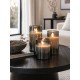 Kaarsen Led glas Grey set-3